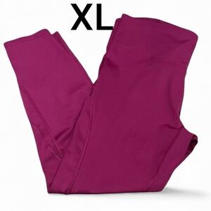 ALL IN MOTION Leggings Sz XL Fuchsia Pink Pockets Sheer Panels
